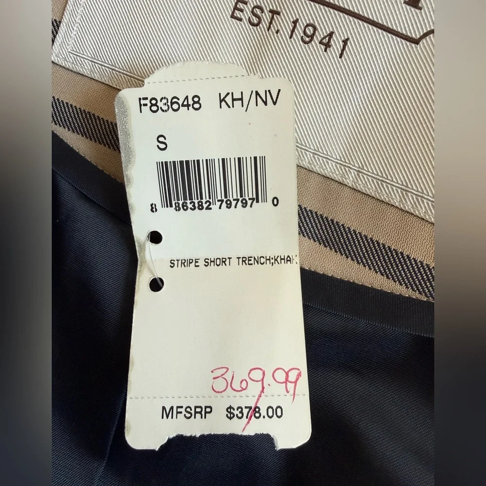 Coach Factory Stripe Short Trench - Picture 11 of 13